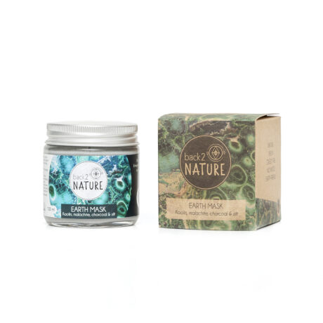 Back 2 Nature EARTH MASK, 100ML KAOLIN CLAY, MALACHITE CRYSTAL, CHARCOAL & SILT 03 NEW PIC
