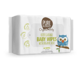Pure Beginnings BIODEGRADABLE BABY WIPES WITH ORGANIC ALOE 64 Pack-1