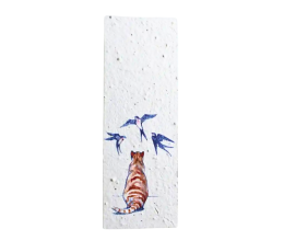 Growing Paper Plantable Seeded Cat Watching Birds Bookmark